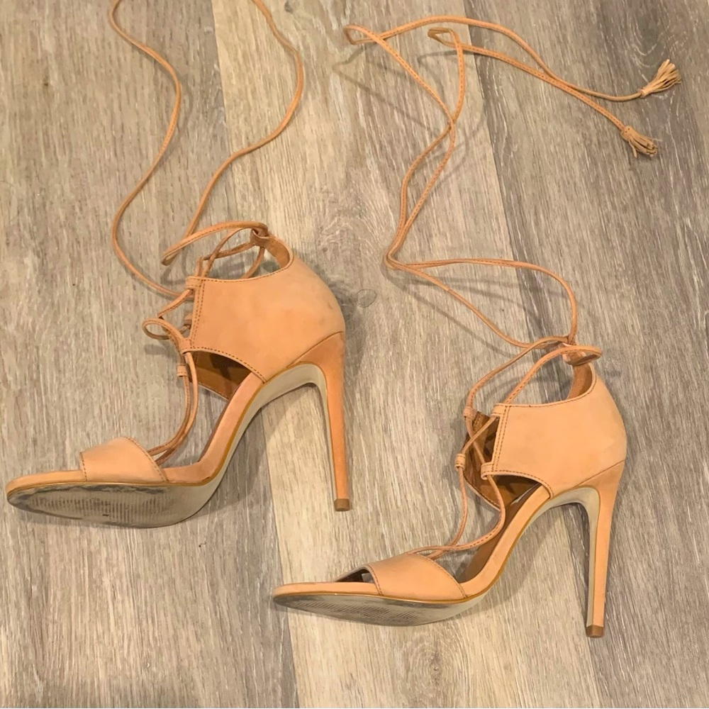 STEVE MADDEN STRAPPY STRAPS HEEL PUMP WOMEN SHOES TAN CAMEL Size 7.5